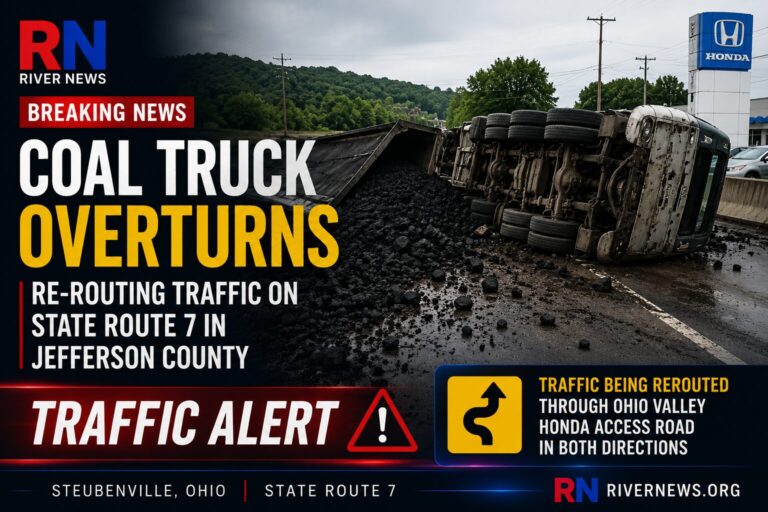 Coal Truck Overturns, Closes State Route 7 in Jefferson County