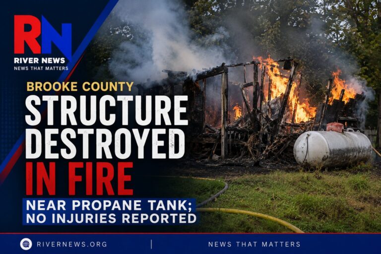 Brooke County Structure Destroyed in Fire Near Propane Tank; No Injuries Reported