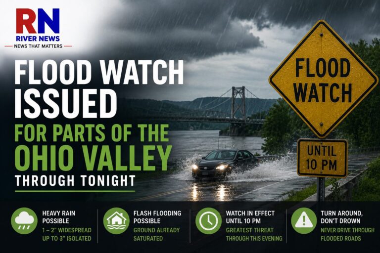 Flood Watch Issued for Parts of the Ohio Valley Through Tonight