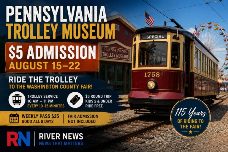 Pennsylvania Trolley Museum Offering $5 Admission, Trolley Rides to Washington County Fair