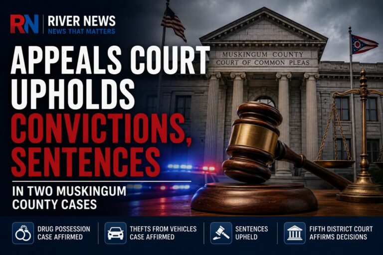 Appeals Court Rejects Challenges in Two Muskingum County Criminal Cases