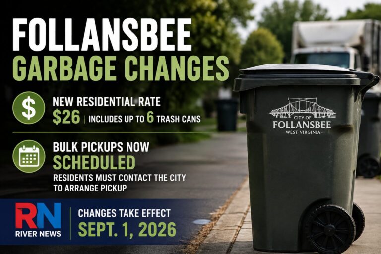 Follansbee Garbage Rates Increasing to $26, Bulk Pickups Will Require Scheduling
