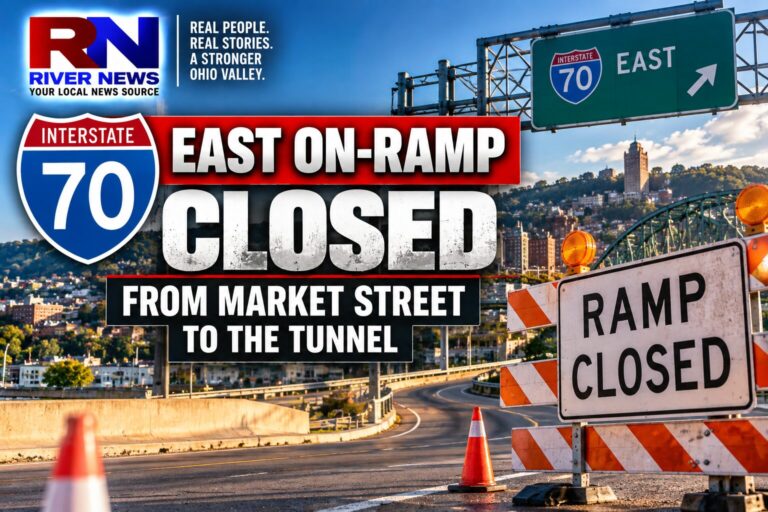 I-70 East On-Ramp from Market Street Closed in Wheeling