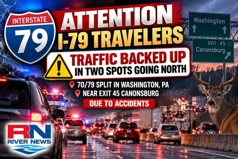 Accidents Cause Traffic Backups Along I-79 North Near Washington and Canonsburg